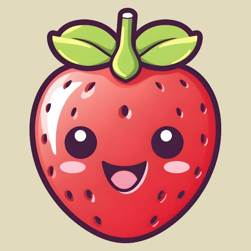 Erdbeere Kawaii Stil Version 2