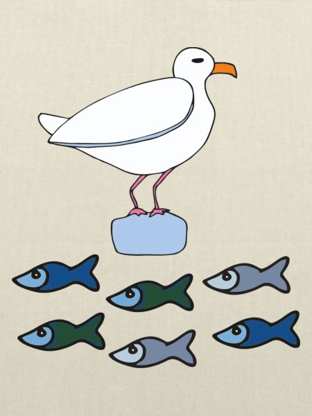möve mit fischen
