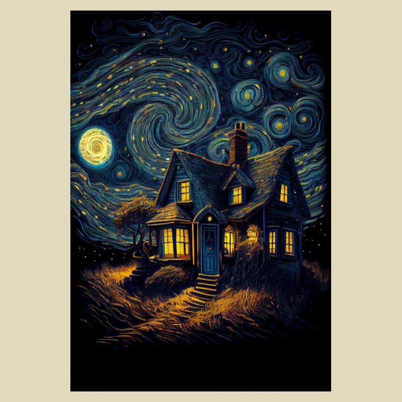 house starry night