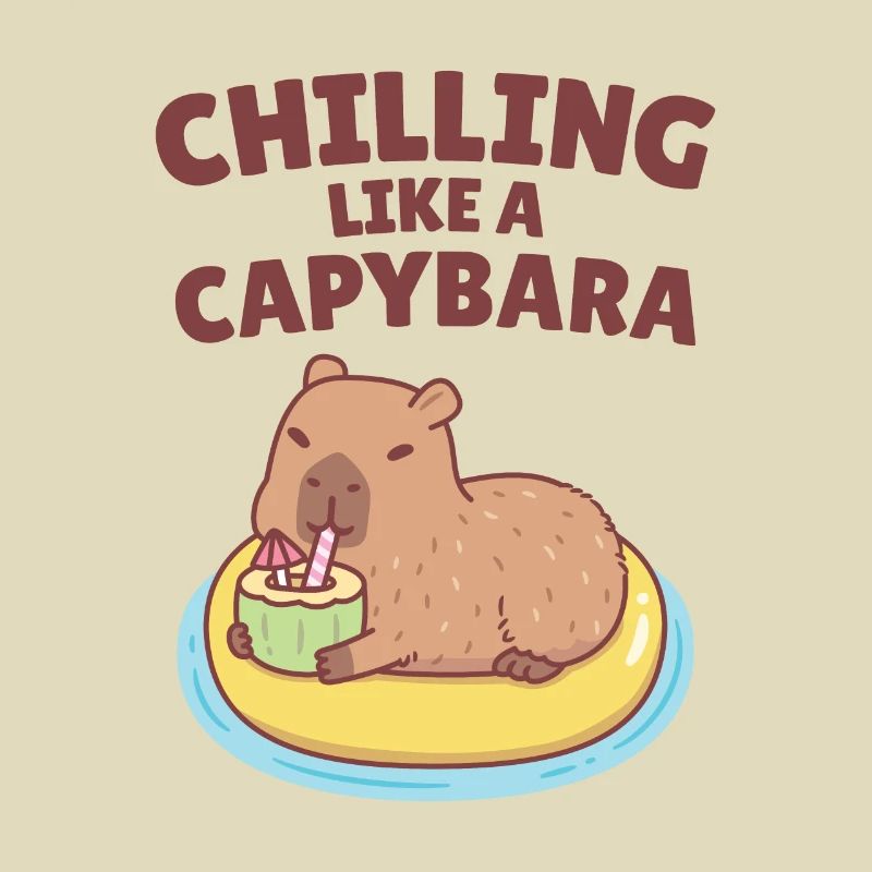 Capybara auf Pool Float Chillen wie ein Capybara