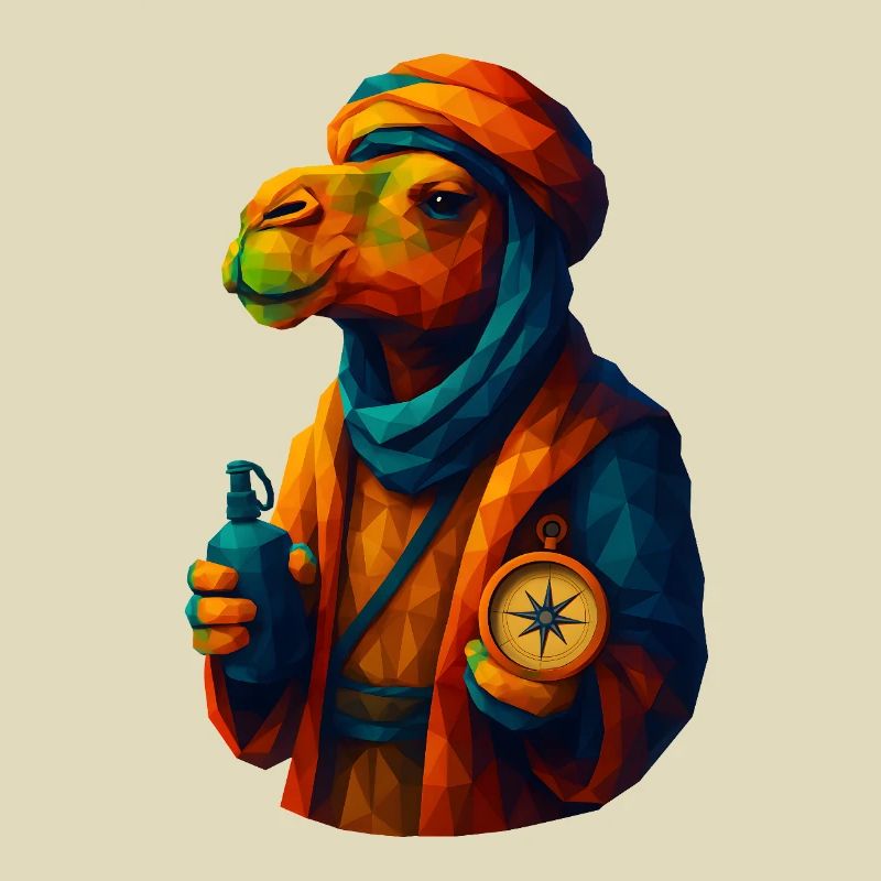 WPAP Style Animals - Camel Caravan Guide