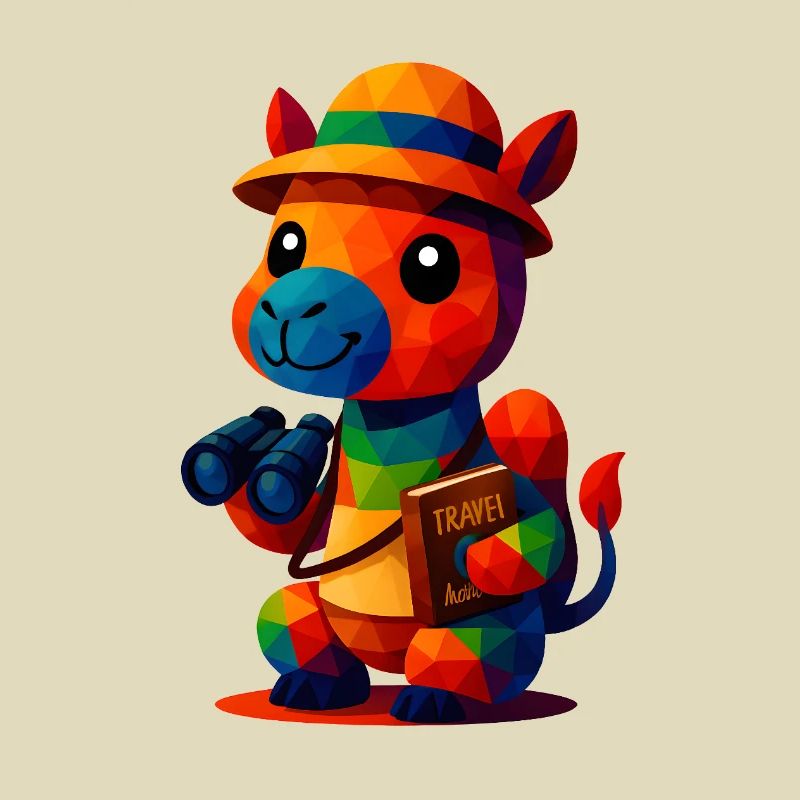 WPAP Polygon Style Animals Camel Travel Guide