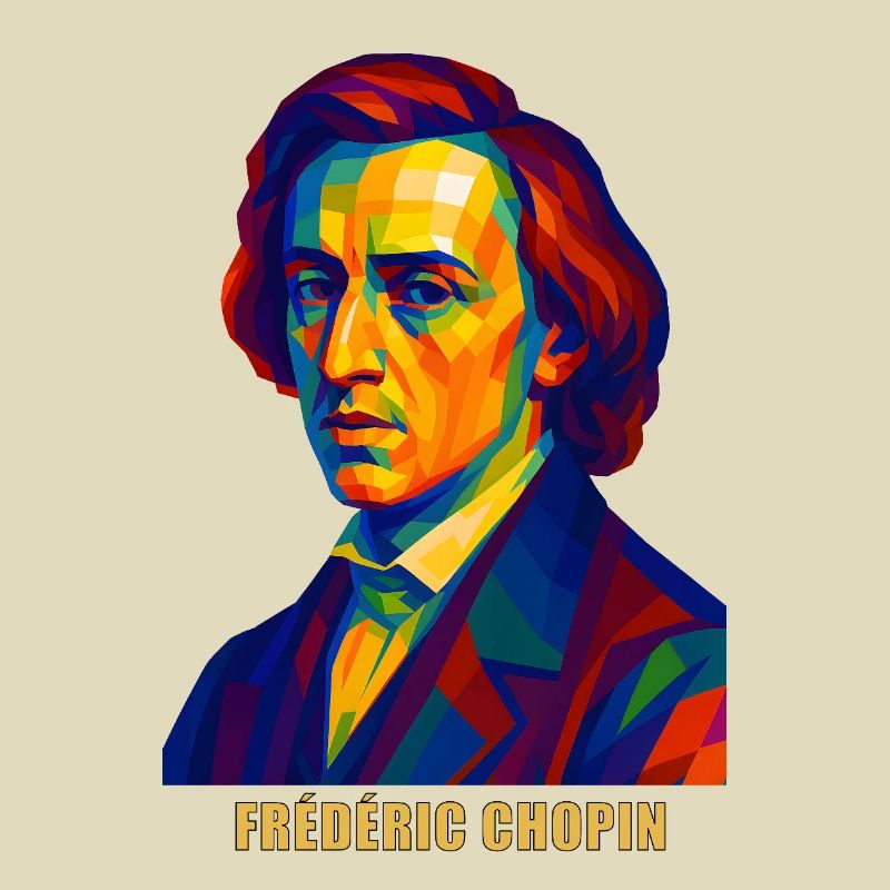 WPAP Polygon Portrait Frédéric Chopin Compositeur