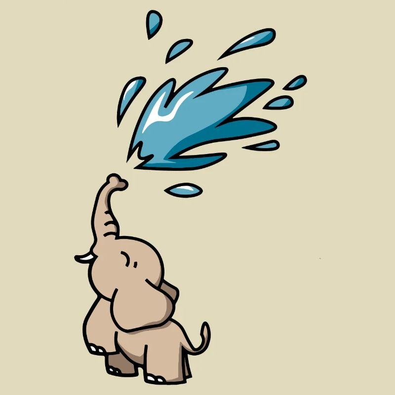 Bébé éléphant éclabousse eau éléphant éclaboussure d'eau