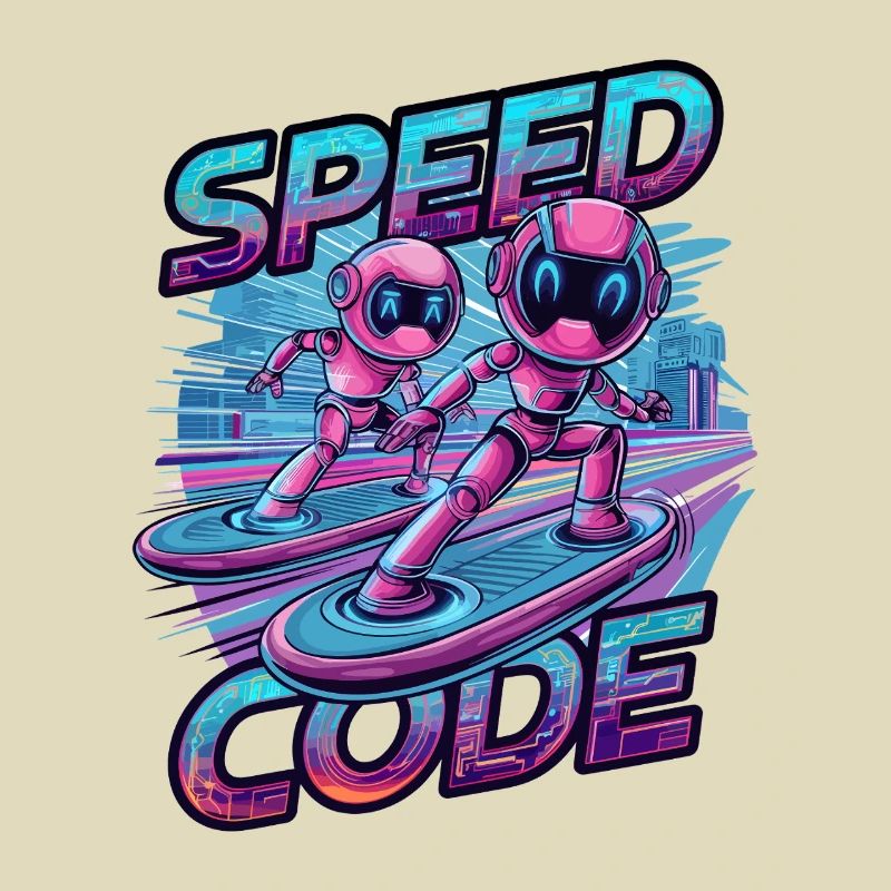 Code de vitesse Cyberpunk Robot Surf Tech Art