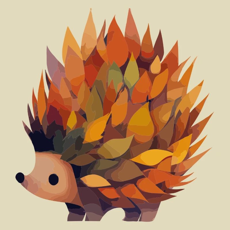 Herbstlicher Igel aus Blättern