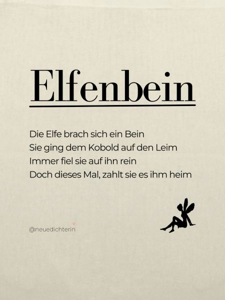Elfenbein - schwarze Schrift