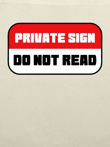 Privat Schild - nicht lesen