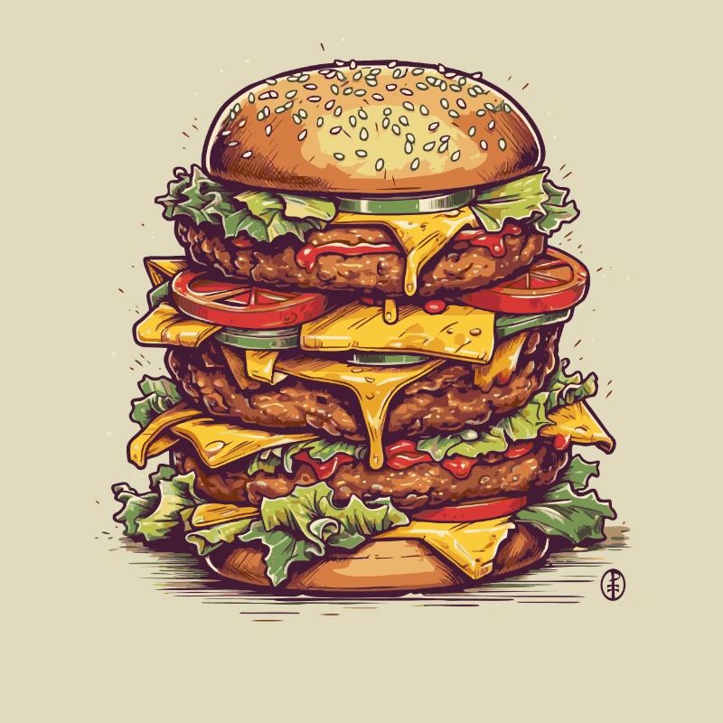 Ein riesiger Mega Cheeseburger