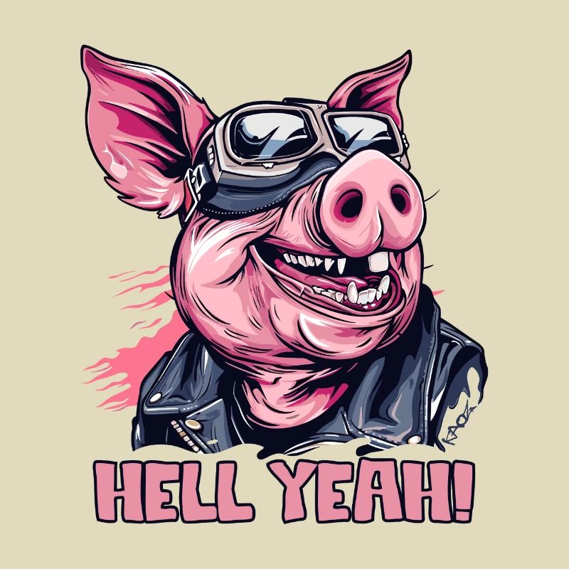 Hell yes, motorcycle biker pig