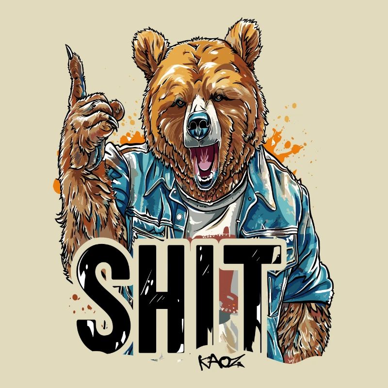 ours pointant du doigt : c’est drôle caca d’ours
