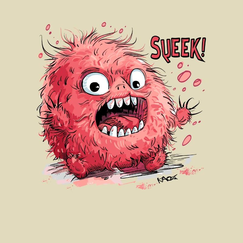 Quietschieges, quietschend haariges rosa Monster