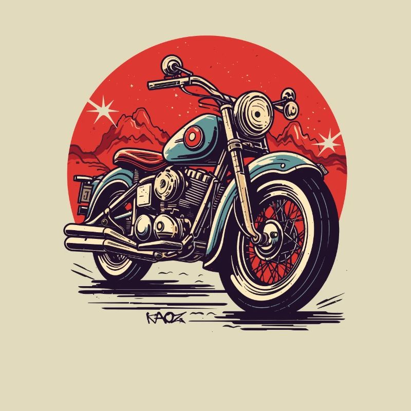 Large Chopper Motorcycle