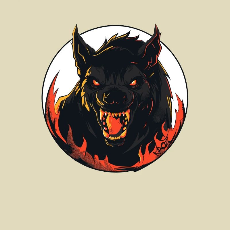 Terrifying evil werewolf from hell