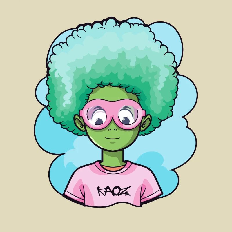Blauer Afro Kind