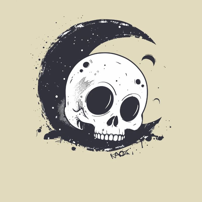 Sleeping skull skull on the moon