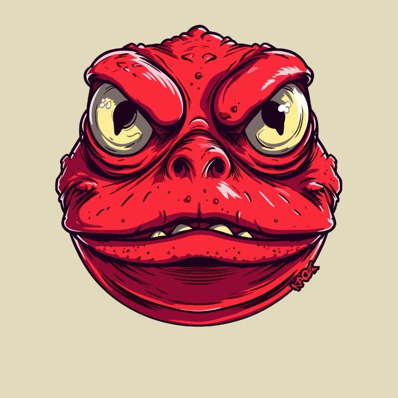 Big Fat Red Angry Toad Monster
