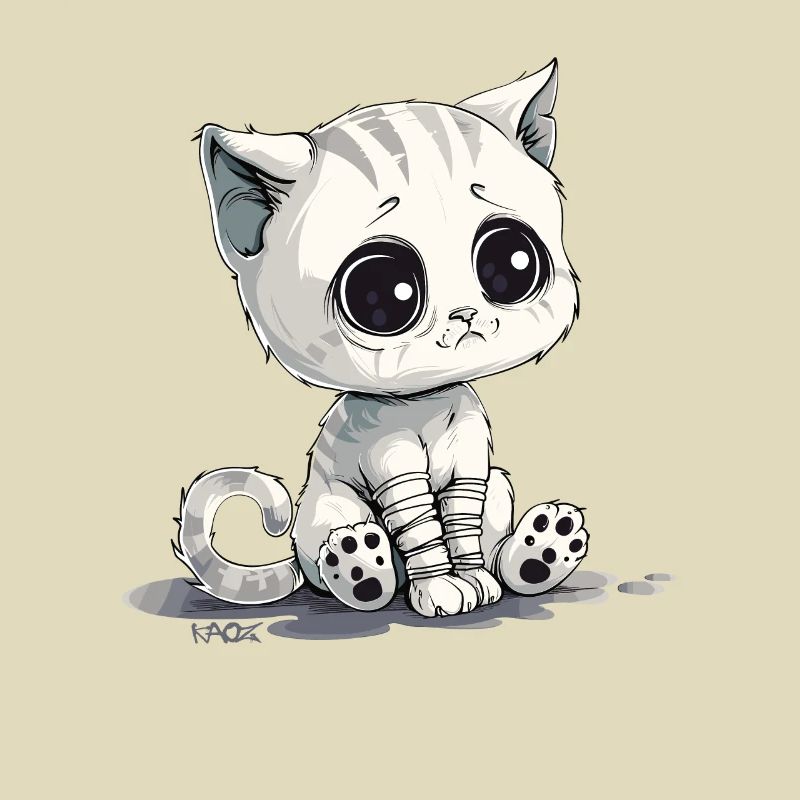 Mignon petit chaton triste