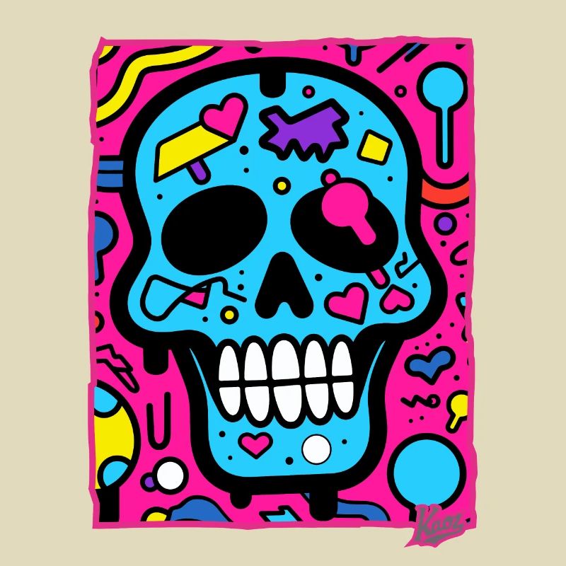 Tout simplement cool : crâne pop art avec une touche d’originalité
