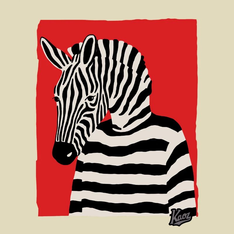 Bande dessinée Art de la bande dessinée d’un zèbre avec pull