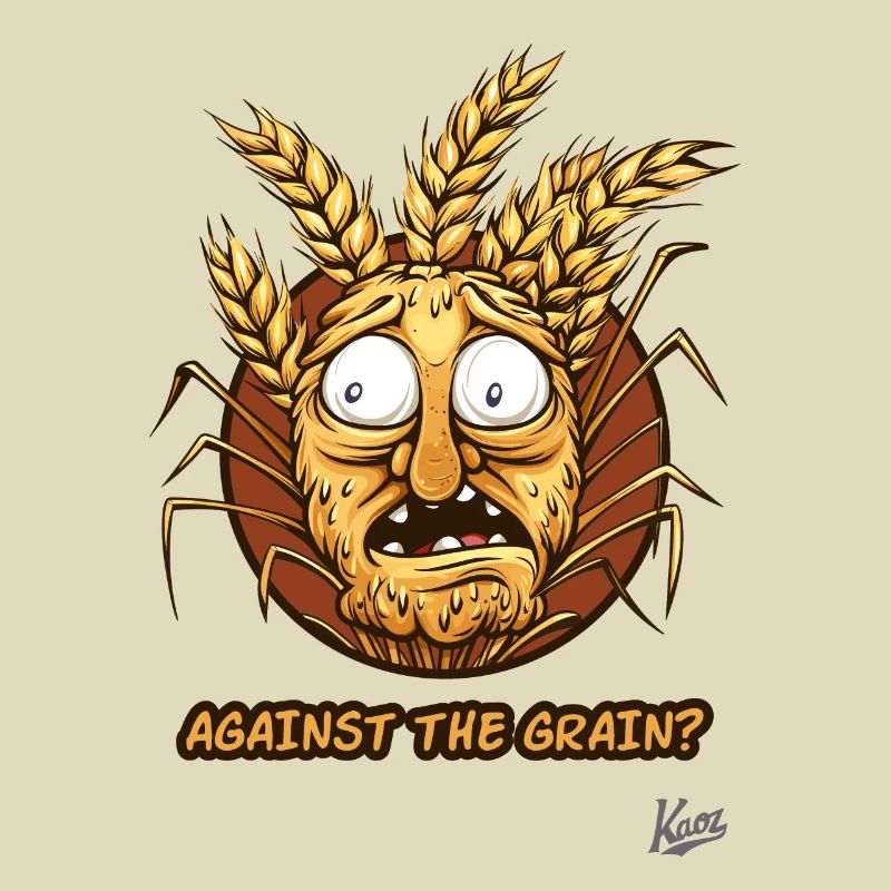 Against the Current: Cartoon Grain Face