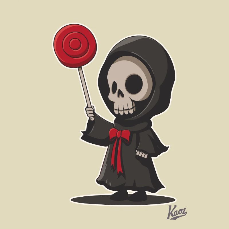 Sensenmann mit lecker Lutscher Lollipop