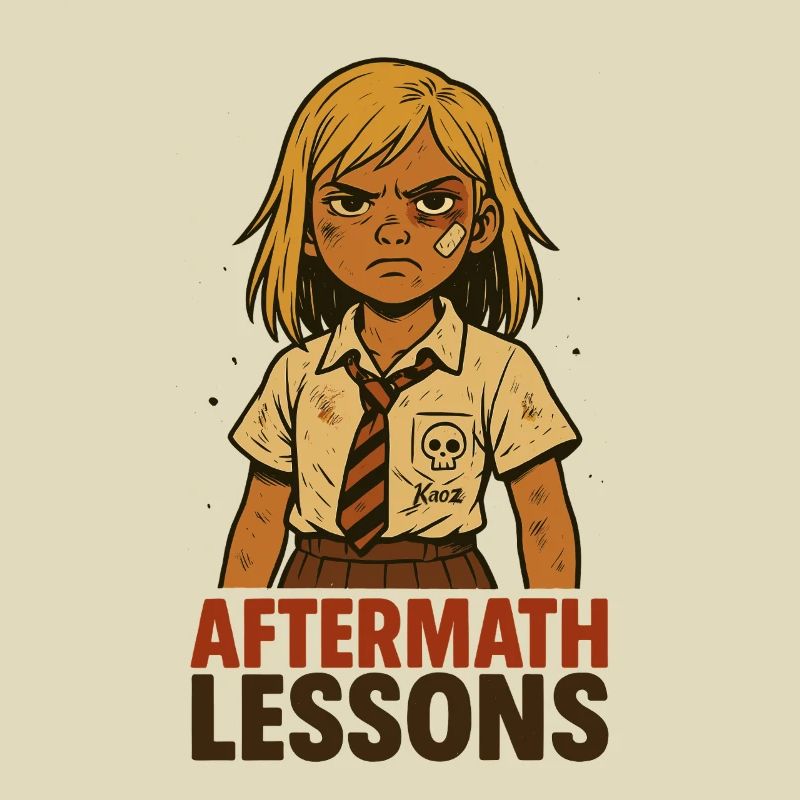 Starkes Schul-Mädchen beim Nachsitzen Comic