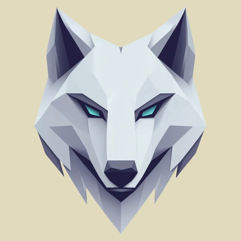 Wolf logo, wolf head, emblem, white wolf