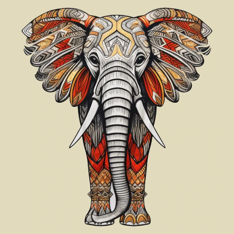 Elephant with African pattern no2