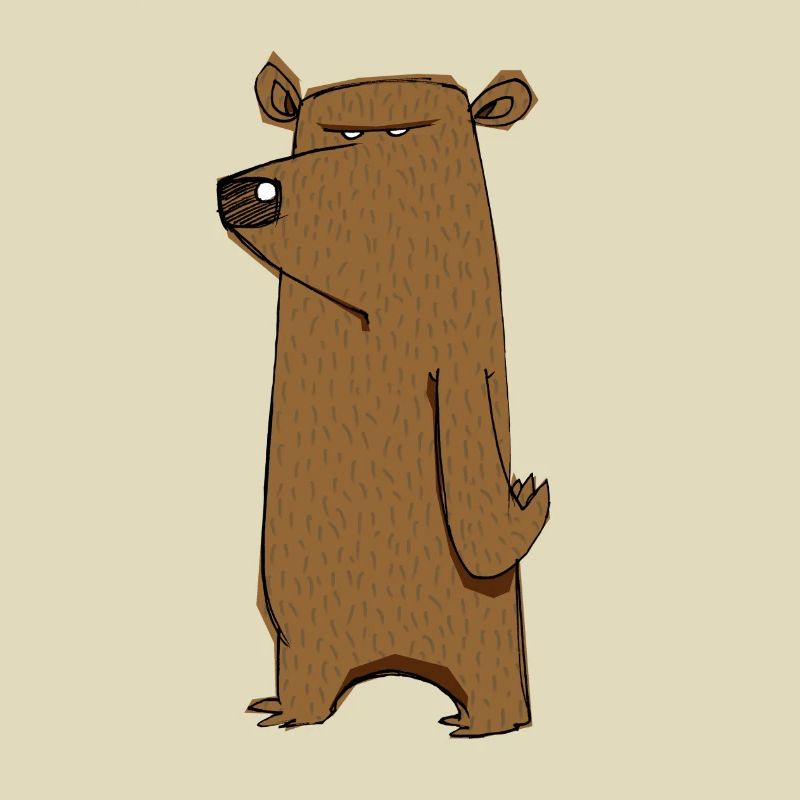 Funny Grumpy Cartoon Bear Hate Monday