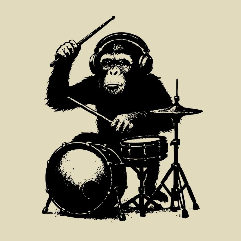 Grim monkey on drums