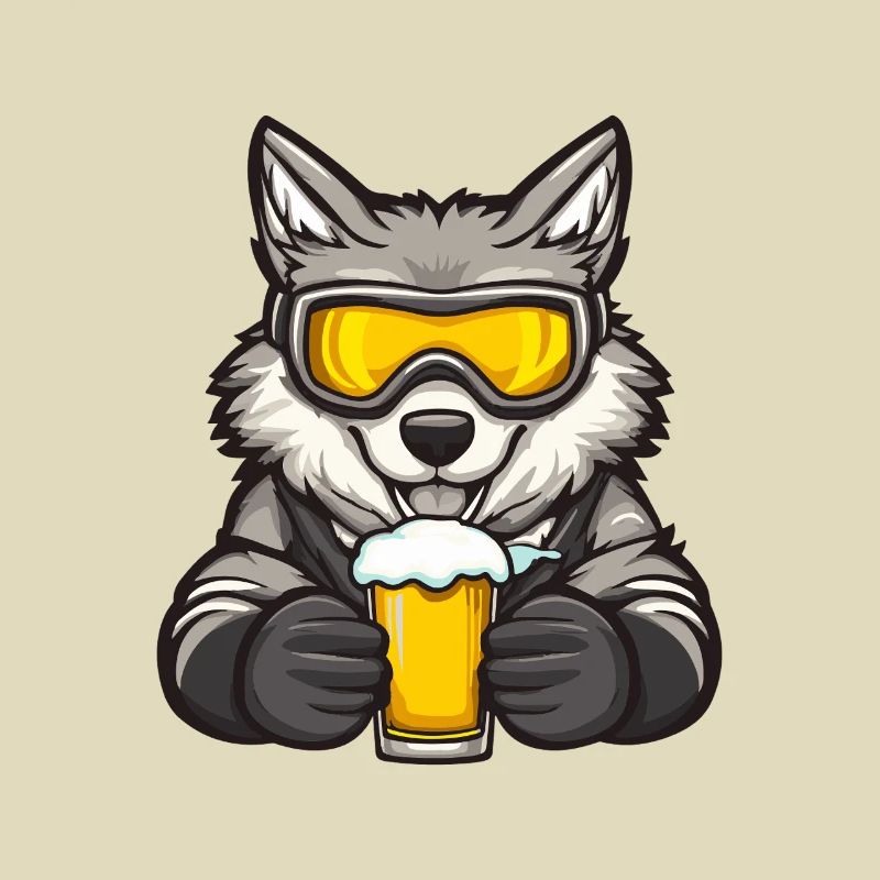 Wolf Apres Ski Bier Comic