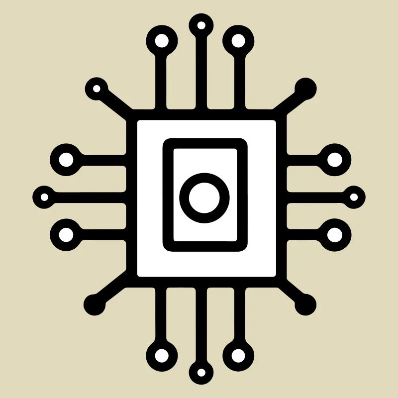 Digital Computer Chip Symbol