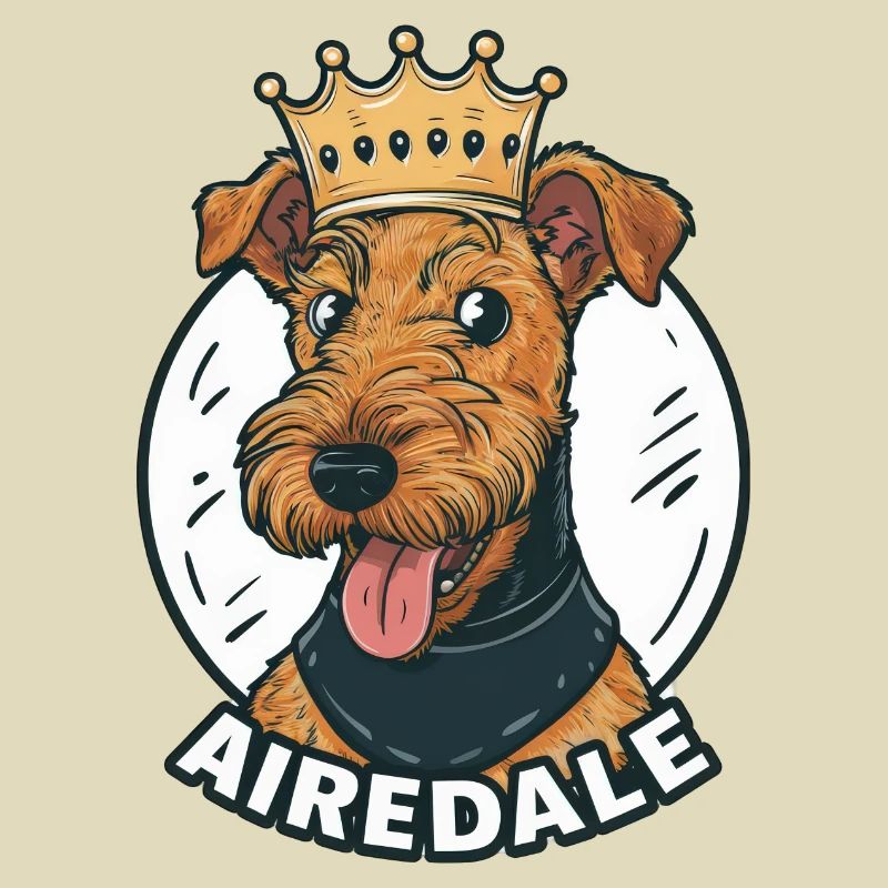 Airedale Terrier Hund mit Krone