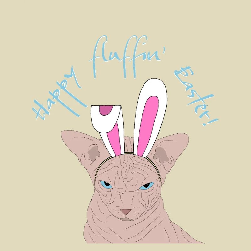Happy fluffin Easter sphynx