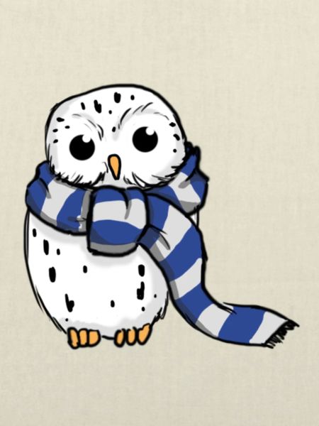 Schneeeule Blau-Weiß