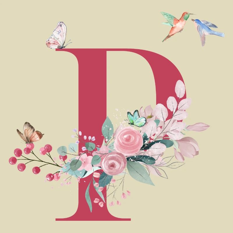 Buchstabe p floral - Geschenkidee