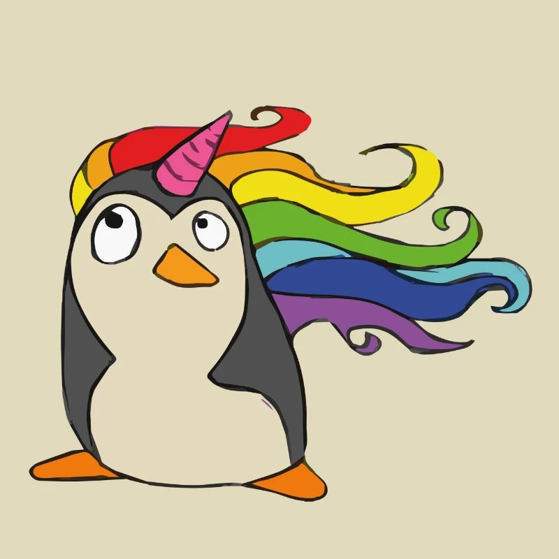 Punguin Einhorn Regenbogen
