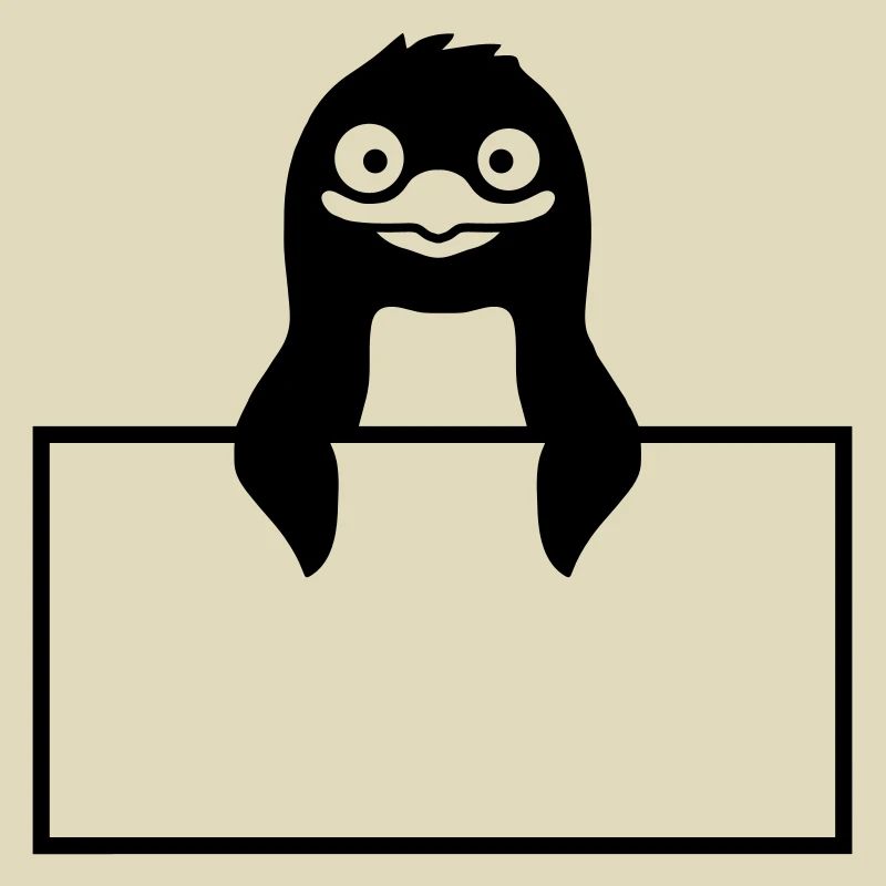 Schild Pinguin Text einfügen