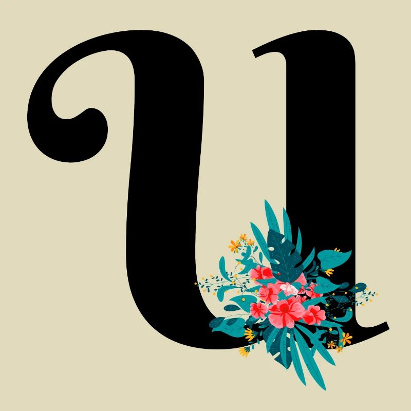 Buchstabe U geblümt