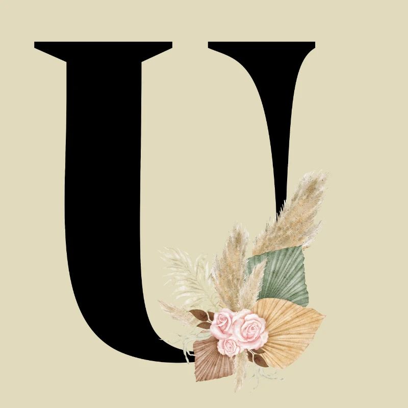 Buchstabe U geblümt