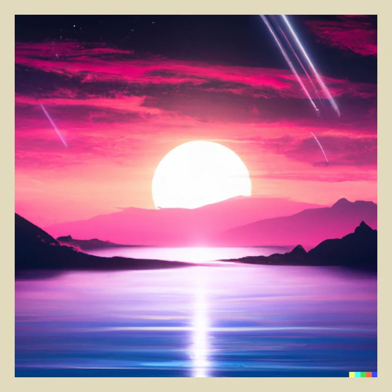A synthwave style sunse