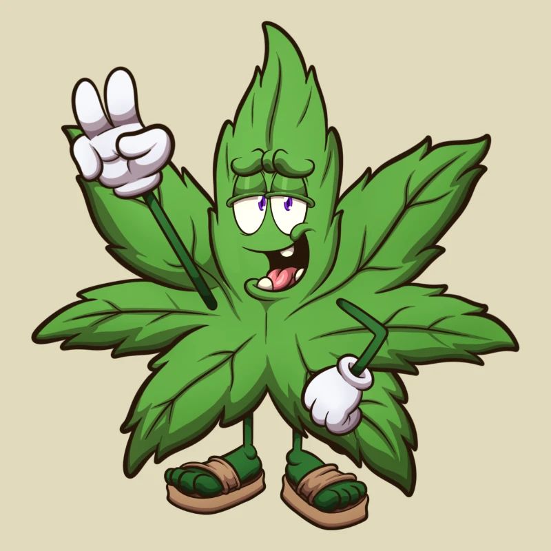 Weed-Blatt mit Peace-Zeichen