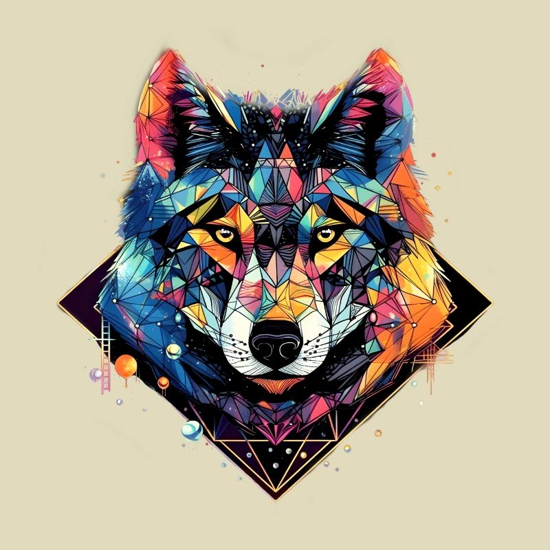 Neon - Wolf - Crystal Polygon - pos