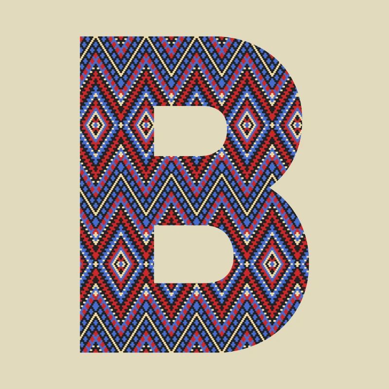 Monogram Letter B- geometric pattern
