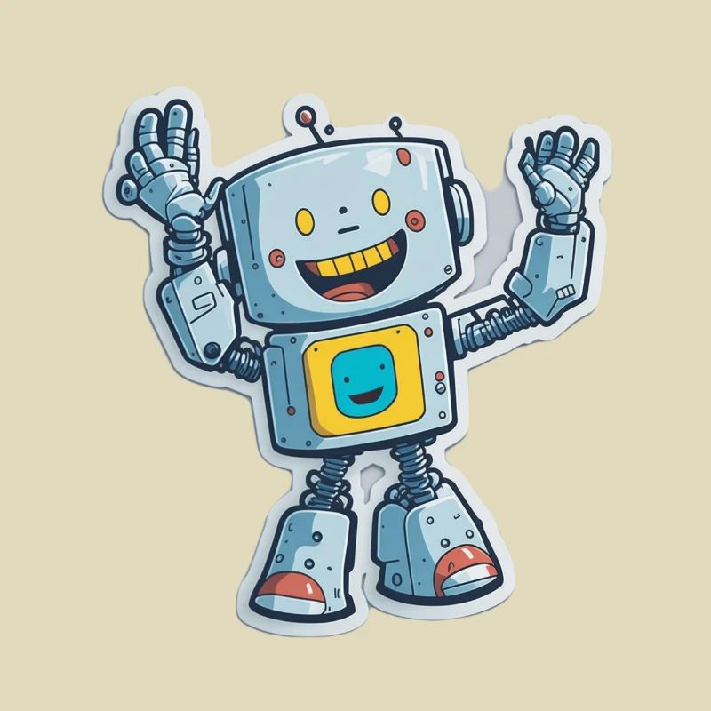 Robot Roboter Comic Cartoon Style