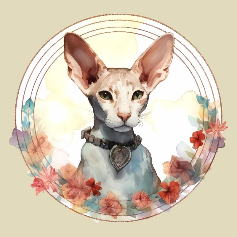 Cornish Rex Katze Boho Style, Liebe Katzen