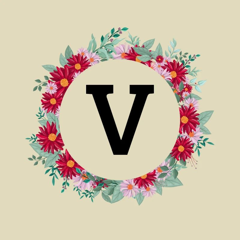 Buchstabe V Blumenkrone