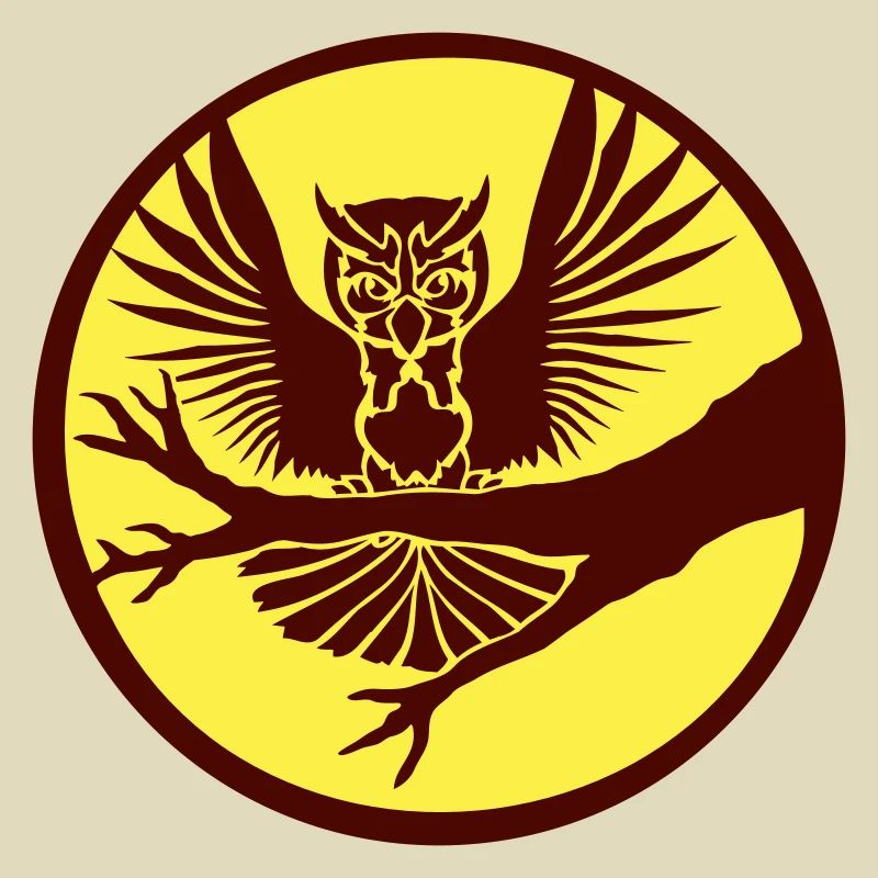 Owl Tree Branch Eagle Owl Moon Night Full Moon Round Forest