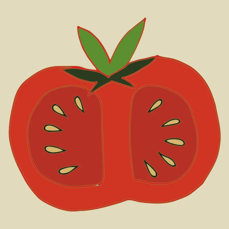 tomate rot halbiert